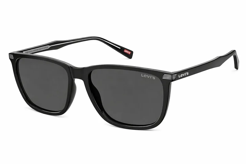 Levis Men's Sunglasses LV5020S807F7I, Resin Frame, Black, Lens/Bridge/Temple Dimensions: 57/17/145 mm, Grey Lenses with 100% UV Protection