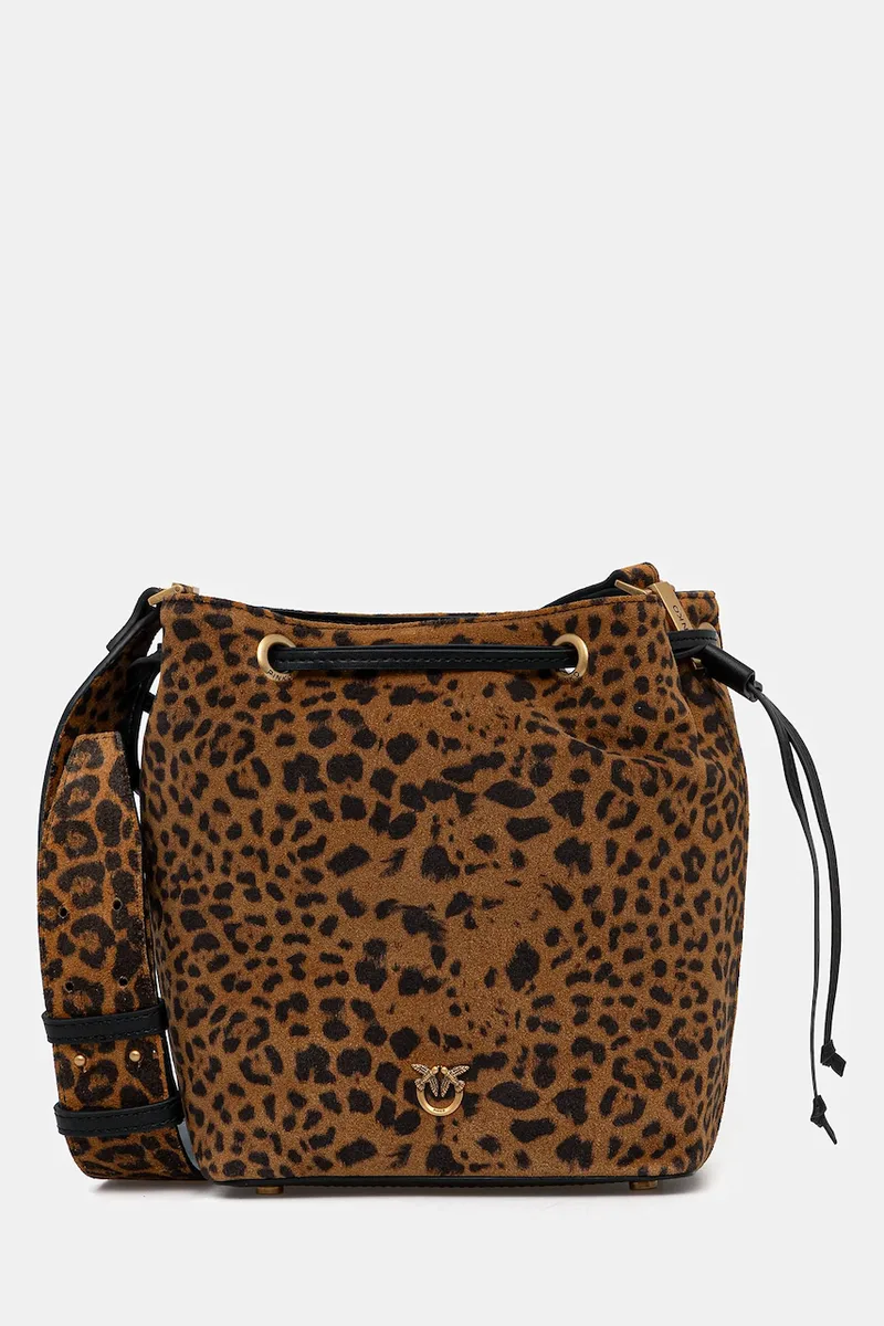 Τσάντα σουέτ Pinko Leopard print