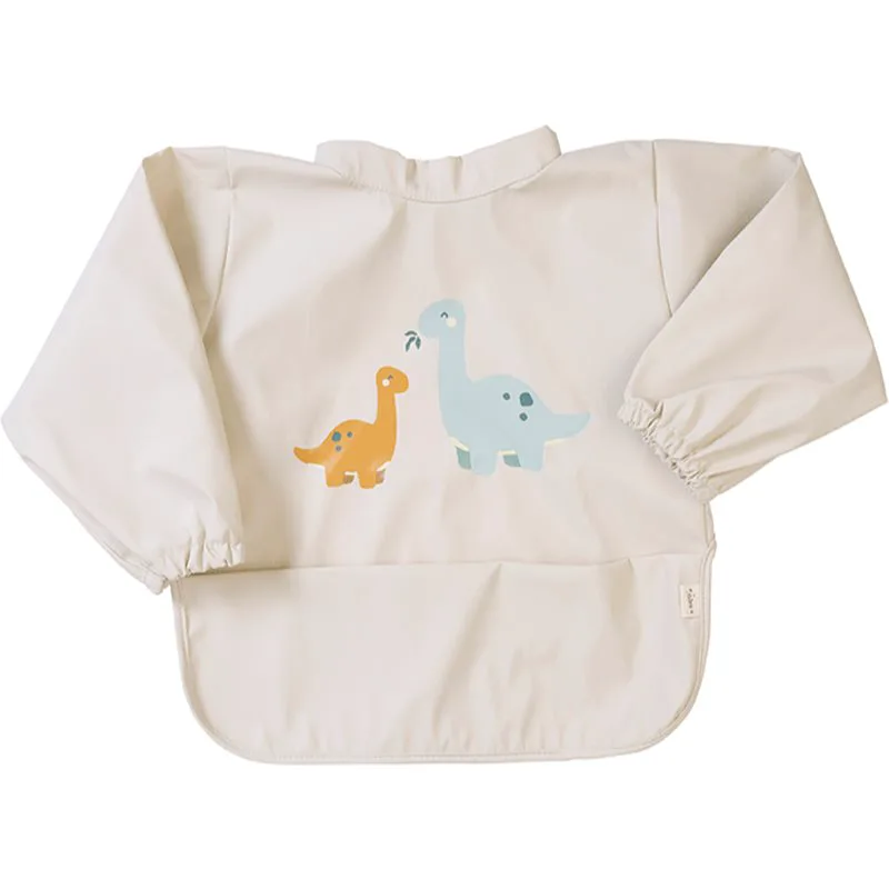 Saro Baby Waterproof Bib with Sleeves σαλιάρα Sand 1 τμχ