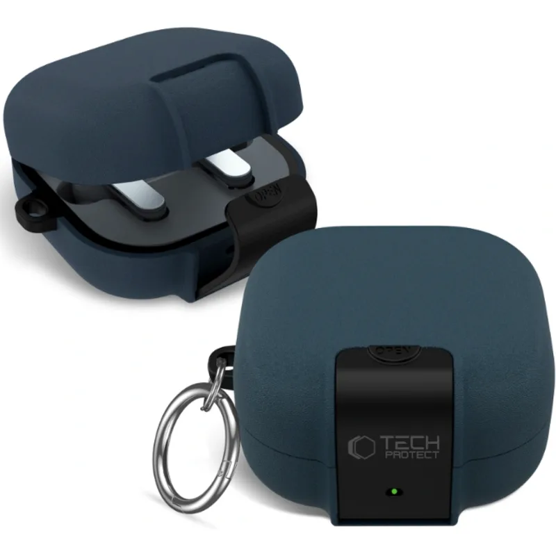 Θήκη Samsung Galaxy Buds 4 / 4 Pro Tech-Protect Slim Hook Σκληρή με Ενσωματωμένη Βάση για Smartphones - Fluffy Blue (5906302392964)