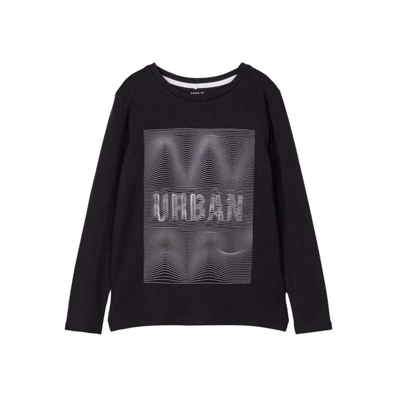 Μπλούζα αγόρι Name it -13181418-Black organic cotton