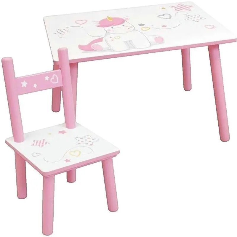 Σέτ τραζπέζι και καρέκλες Funhouse Ensemble table et chaises Licorne Rose pour enfant
