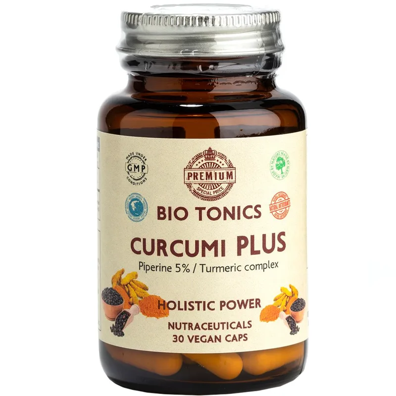 Bio Tonics Curcumi Plus Συμπλήρωμα Διατροφής Εκχυλίσματος Κουρκουμά & Μαύρου Πιπεριού με Ισχυρές Αντιφλεγμονώδεις & Αντιοξειδωτικές Ιδιότητες για την Καλή Λειτουργία του Πεπτικού 30caps