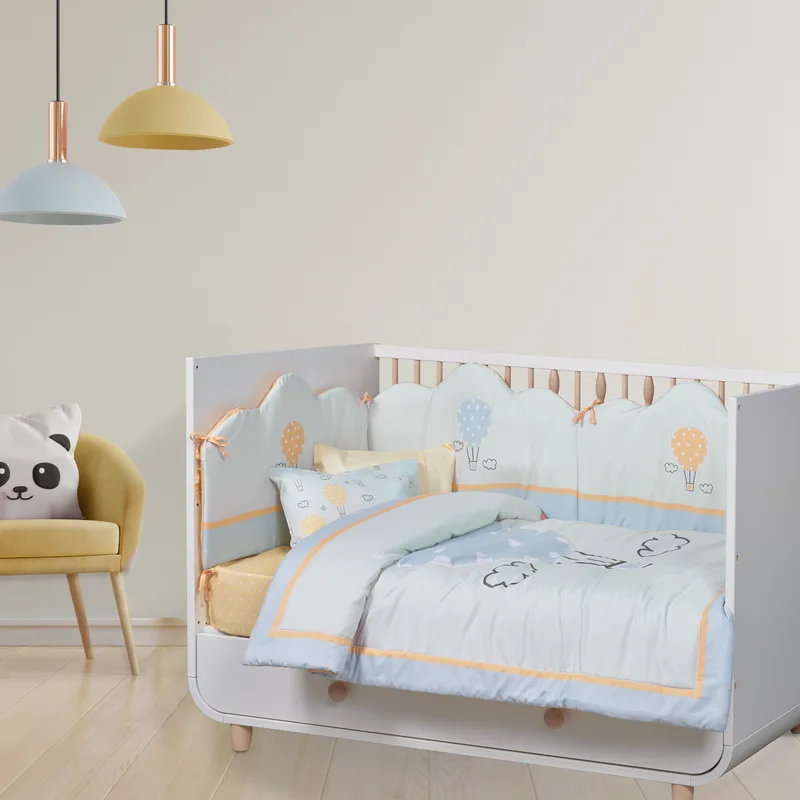 Κουβερλί Microfiber Κούνιας 110x150εκ. Fun 4880 Γαλάζιο-Κίτρινο-Μέντα Das Baby (Ύφασμα: Microfiber, Χρώμα: Γαλάζιο , Μέγεθος: Κούνιας) - Das Baby - 621011104880