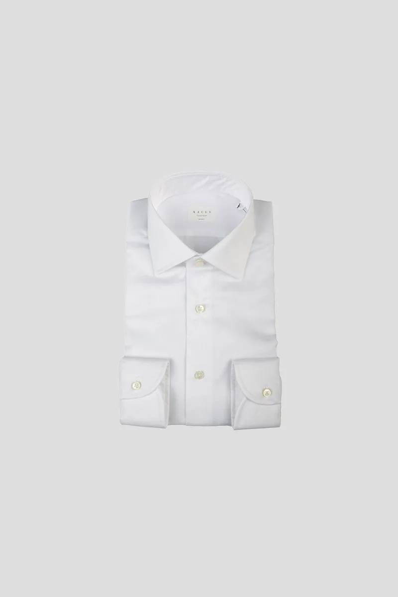 XACUS Ανδρικό Λευκό White Twill Solid Colour Travel Shirt