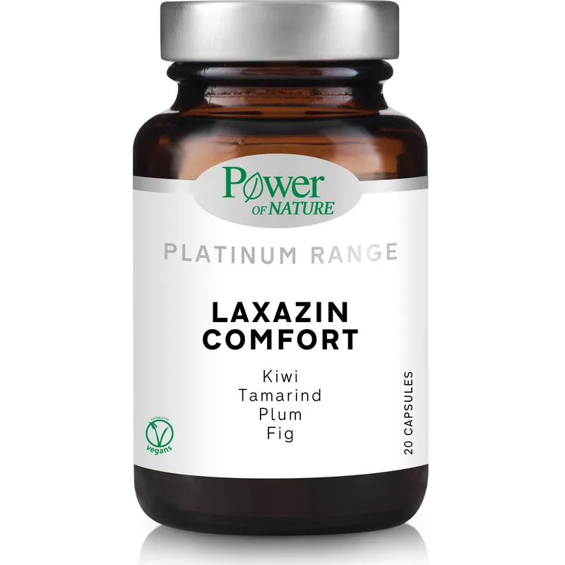 Power Health Platinum Range Laxazin Comfort Συμπλήρωμα Διατροφής με Ακτινίδιο, Δαμάσκηνο & Σύκο για τη Φυσιολογική Λειτουργία του Εντέρου 20caps