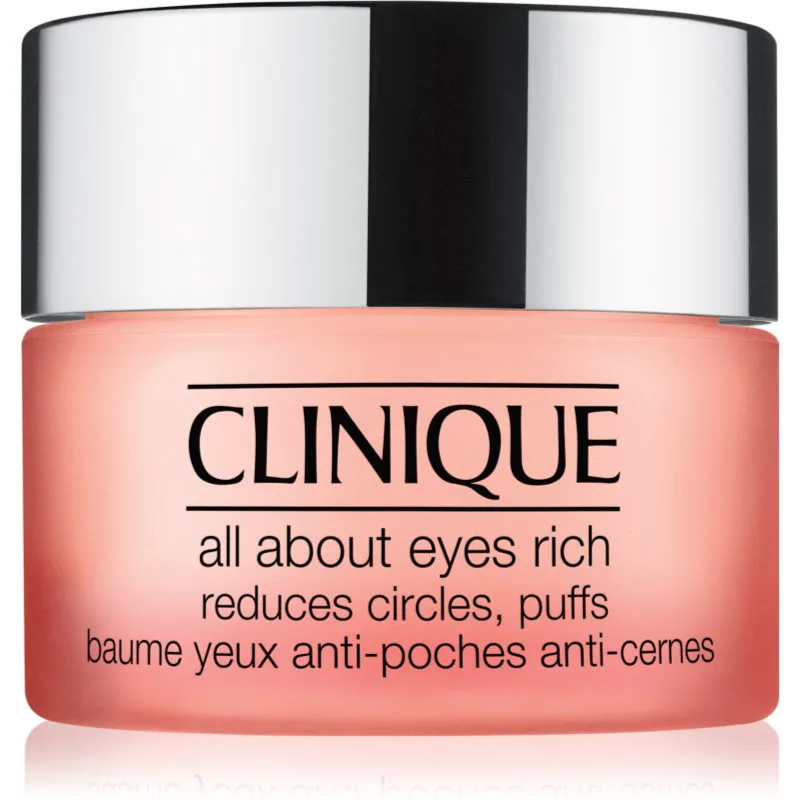 Clinique All About Eyes™ Rich ενυδατική κρέμα ματιών για την αντιμετώπιση του πρηξίματος και των μαύρων κύκλων 15 ml