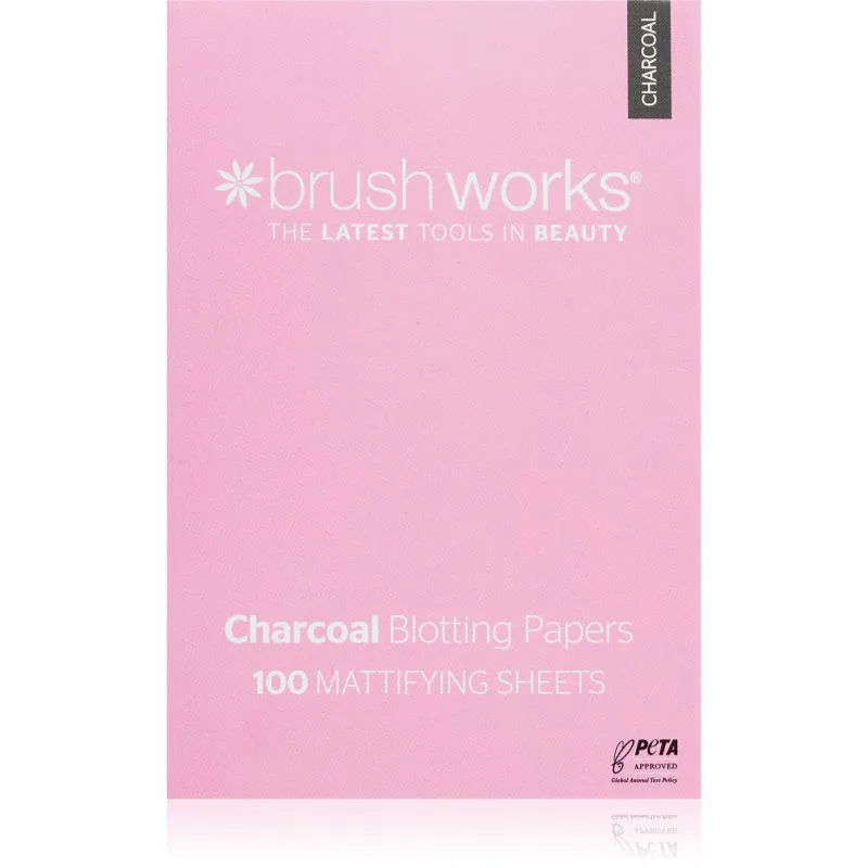 Brushworks Charcoal Blotting Papers Μαντηλάκια καθαρισμού 100 τμχ