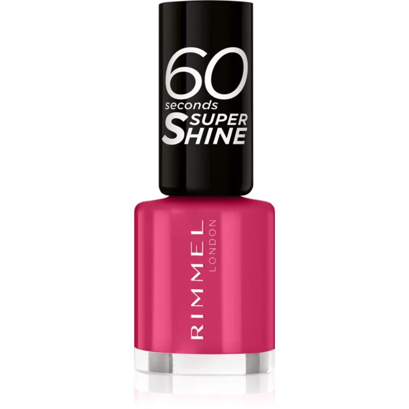 Rimmel 60 Seconds Super Shine βερνίκι νυχιών απόχρωση 323 Funtime Fuchsia 8 ml
