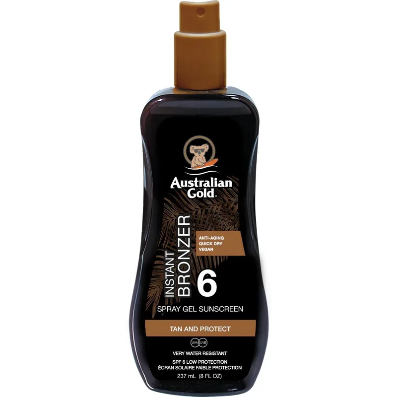 Australian Χρυσό Instant Bronzer Spray Gel Sunscreen SPF6 (237ml)