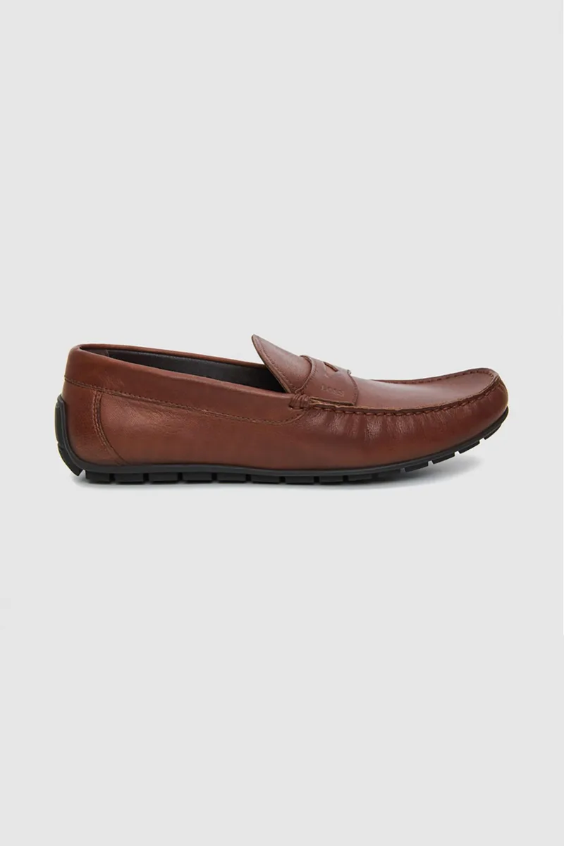 Boss Shoes ανδρικά δερμάτινα μοκασίνια - Z7538 Ταμπά