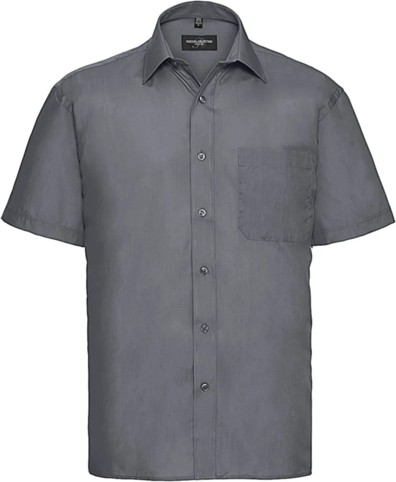 Ανδρικό Κοντομάνικο Πουκάμισο R-935M-0 Russell Poplin Classic Fit Convoy Grey