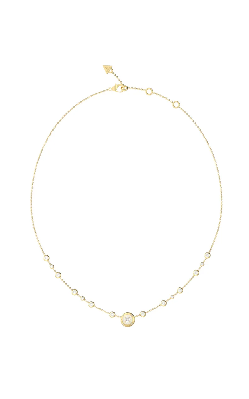 GUESS STEEL SPARKS JUBN06283JWYGT/U Κολιέ Χρυσό Με Σχέδιο Με Πέτρες