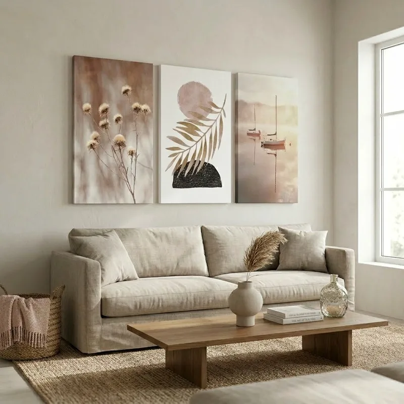 OUTLET Σετ Τριπτυχος Πινακας σε καμβά PASTEL SUMMER 40cm x 65cm