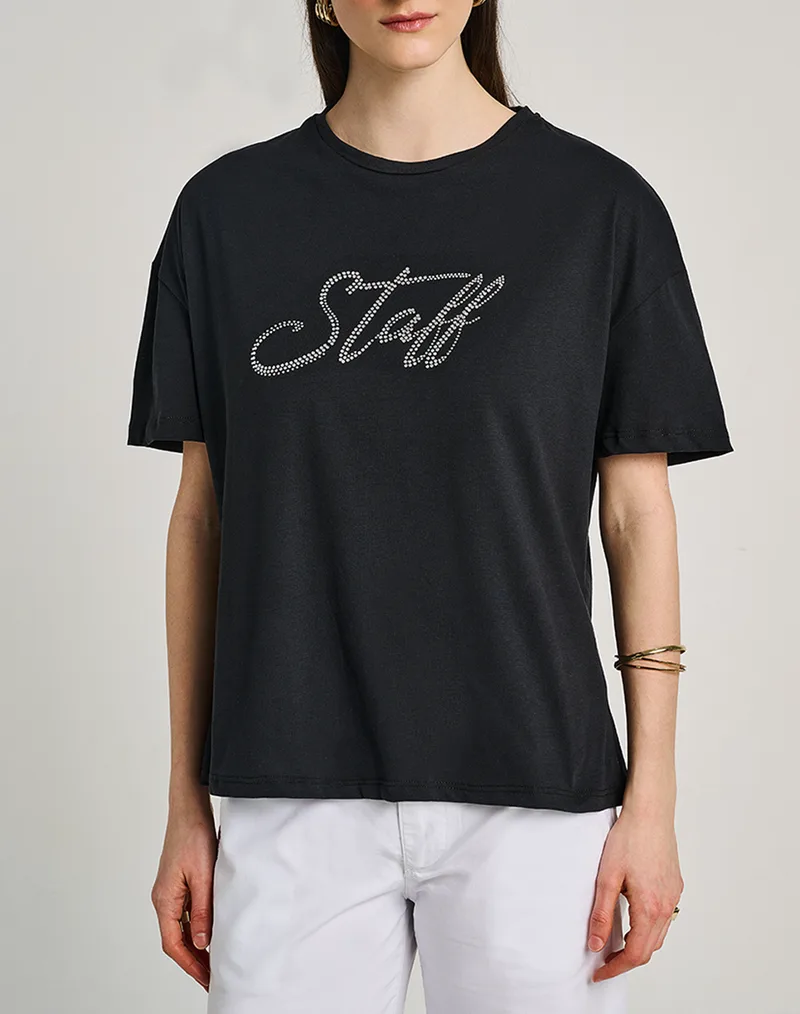 STAFF Wendy T-Shirt Short Sleeve 100% Cotton 63-002.055-Ν0090 Black