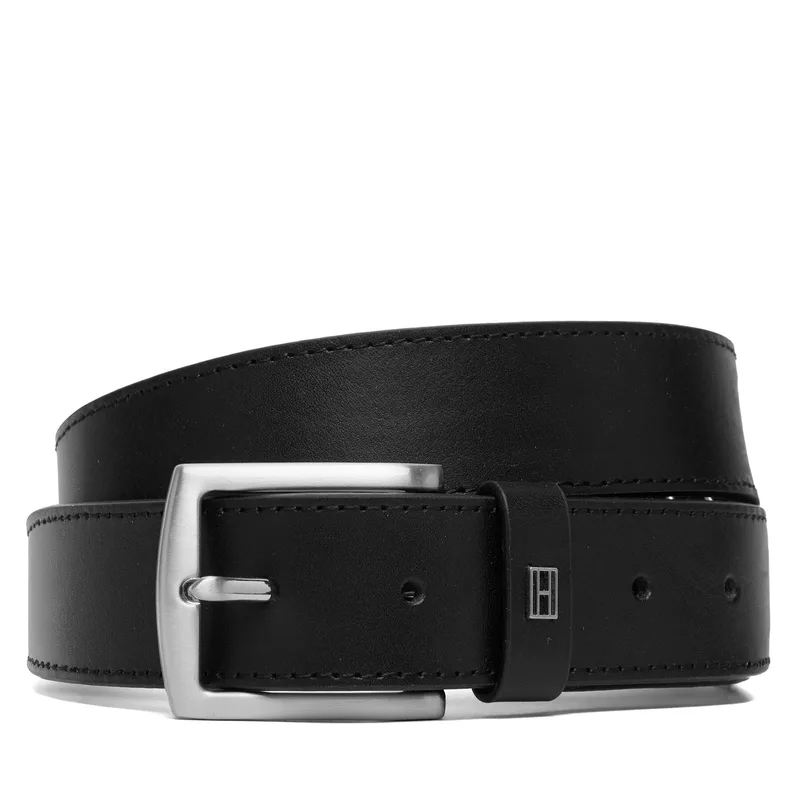 Ζώνη Tommy Hilfiger Denton Square Buckle Leather Belt AM0AM14188 Μαύρο