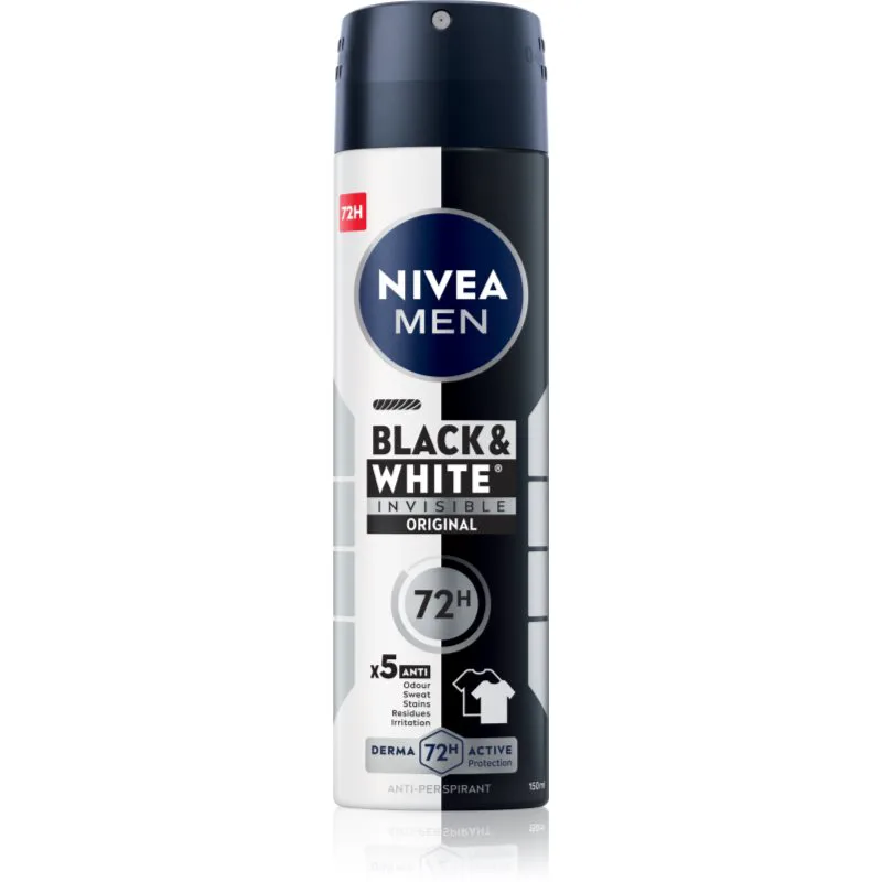 NIVEA MEN Invisible Black & White αντιιδρωτικό σε σπρέι για άντρες 150 ml
