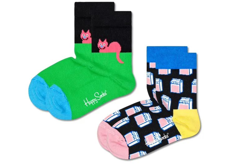 Κάλτσες Happy Socks 2-Pack Kids Cat KCAT02-9300-1000 Unisex Παιδικό