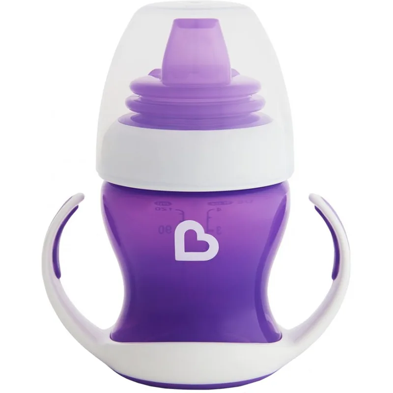 Munchkin Gentle First Cup 4m+ Εκπαιδευτικό Κύπελλο για Μετάβαση από το Μπιμπερό 118ml - Μωβ