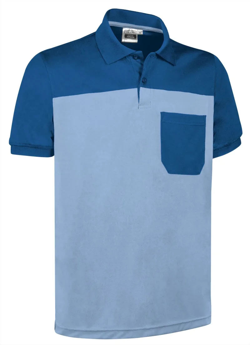 Κοντομάνικο Polo Shirt TYPHOON Valento POVATYPCR Sky Blue-Royal Blue