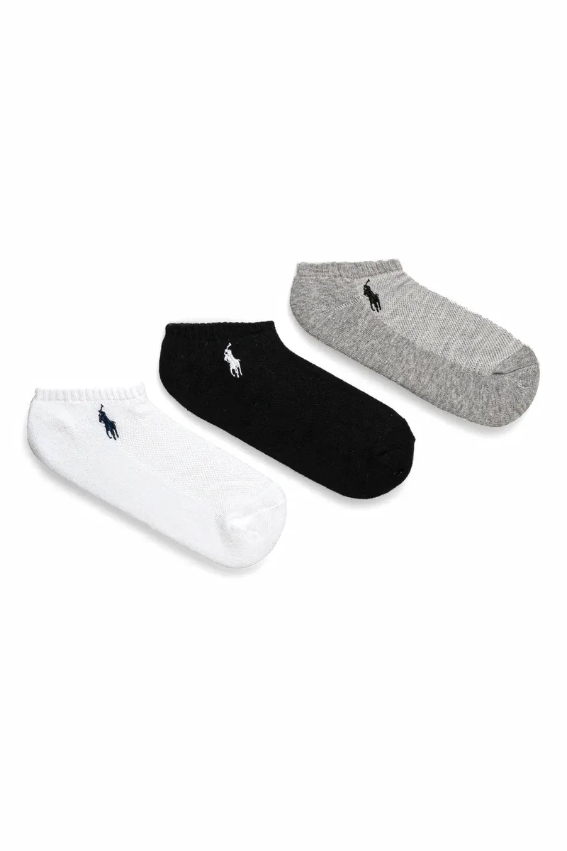 RALPH LAUREN ΚΑΛΤΣΕΣ 6 PAIRS LOGO ΓΚΡΙ-ΛΕΥΚΟ-ΜΑΥΡΟ