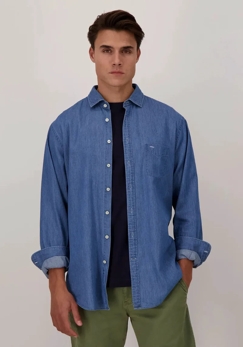 Fynch Hatton Πουκάμισο της σειράς Soft Denim - 1313 5023 600 Βright Οcean