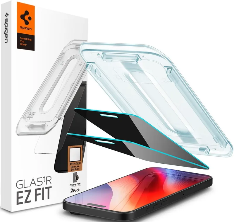Tempered Glass iPhone 17 Pro Max / 16 Pro Max Spigen GLAS.tR EZ Fit Privacy Αντιχαρακτικό Γυαλί Προστασίας Απορρήτου Οθόνης 2 Τεμάχια (AGL07908)