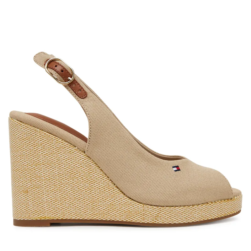 Εσπαντρίγιες Tommy Hilfiger Flag High Wedge Espad Slingback FW0FW08597 Μπεζ