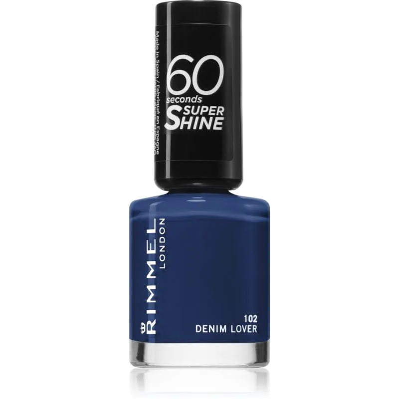 Rimmel 60 Seconds Super Shine βερνίκι νυχιών απόχρωση 102 Denim Lover 8 ml