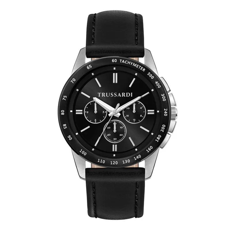 TRUSSARDI T-Hawk Black Leather Chronograph R2451153002