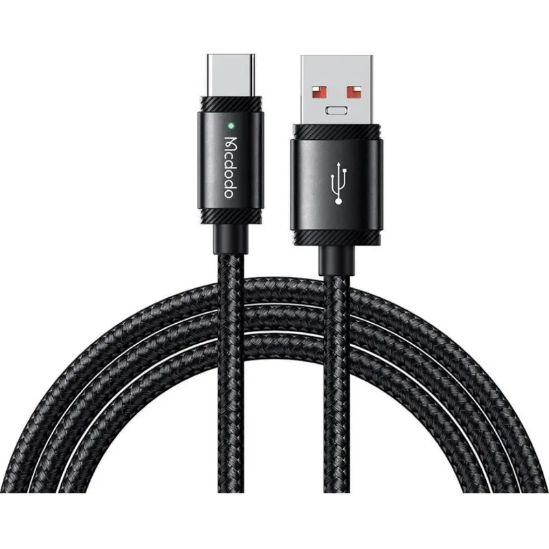 Καλώδιο Mcdodo Super Charging USB-A σε Type-C για Γρήγορη Φόρτιση & Μεταφορά Δεδομένων με LED 150cm 120W - Black (CA-4730)