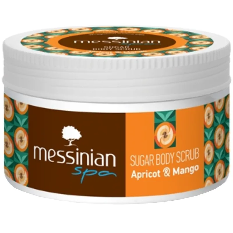 Messinian Spa Apricot & Mango Sugar Body Scrub Απολεπιστικό Σώματος για Ενυδάτωση & Τόνωση της Ξηρής Επιδερμίδας με Φρούτωδες Άρωμα 250ml