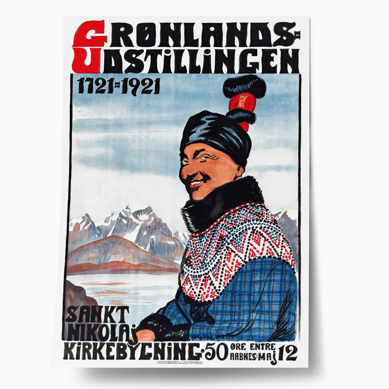 Πόστερ 1921 GRØNLANDS UDSTILLINGEN KØBENHAVN