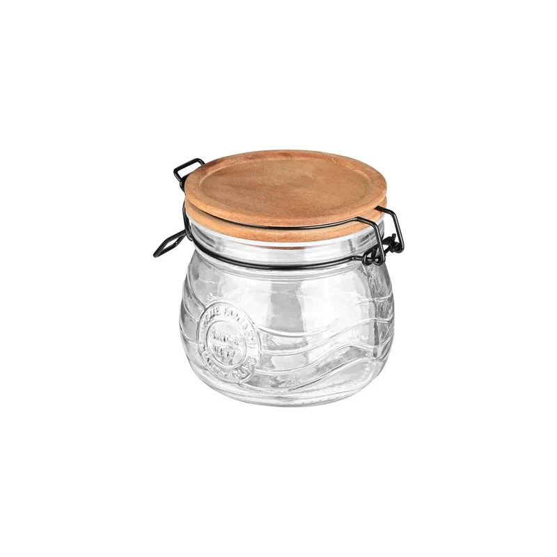 ESTIA ΔΟΧΕΙΟ ΑΠΟΘΗΚΕΥΣΗΣ ACACIA ΓΥΑΛΙΝΟ 500ml ΜΕ ΚΛΙΠ ΚΑΠΑΚΙ 01-23881