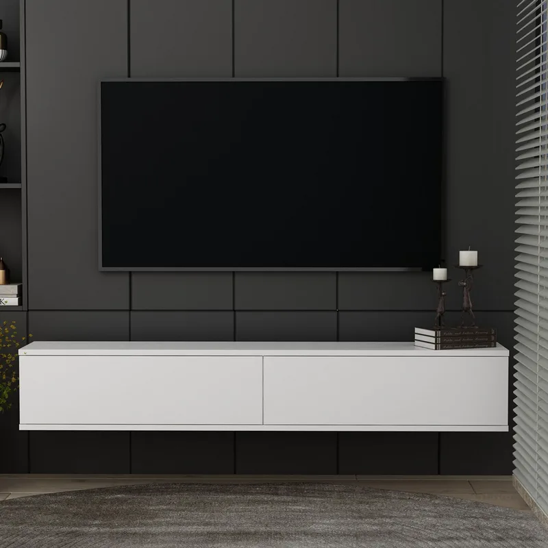 Έπιπλο Τηλεόρασης Aris - White 555Chm1123 (120x25,8x29,6 cm)