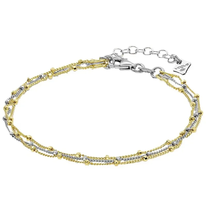 Δίχρωμο τριπλό βραχιόλι Vogue 925 με μπίλιες 2198307 2198307 Ασήμι