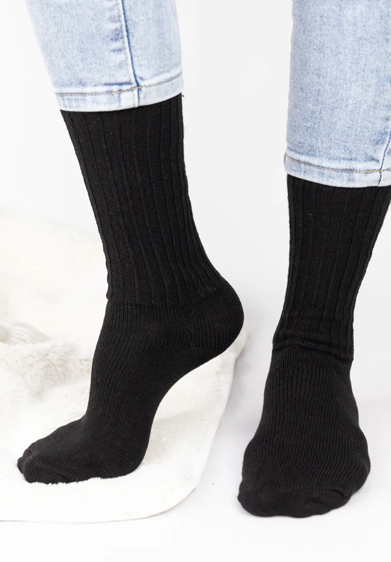 Κάλτσες γυναικείες Rib μάλλινες Soma Black SS6013-1-Μαύρο