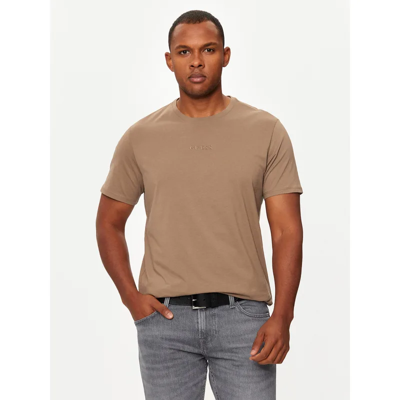 Guess T-Shirt M4GP39 K7HD0 Καφέ Regular Fit
