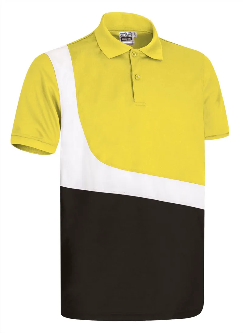 Κοντομάνικο Polo Shirt PARTNER Valento POVAPARAB Lemon Yellow-White-Black
