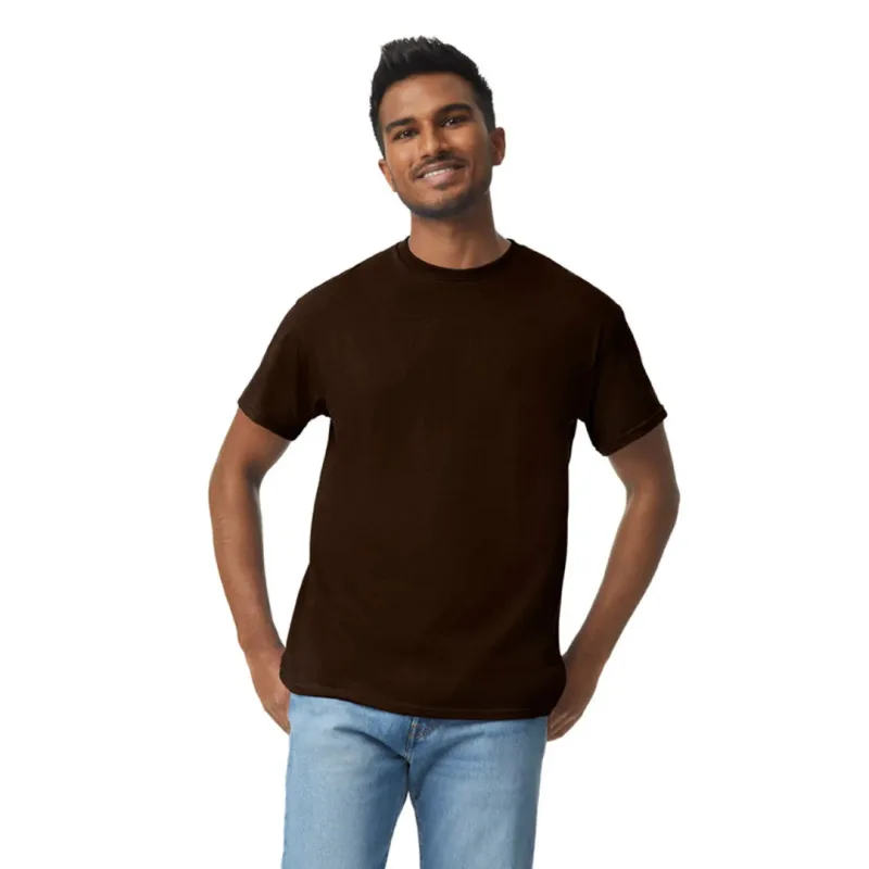 Μονόχρωμο βαμβακερό t-shirt - Dark Chocolate