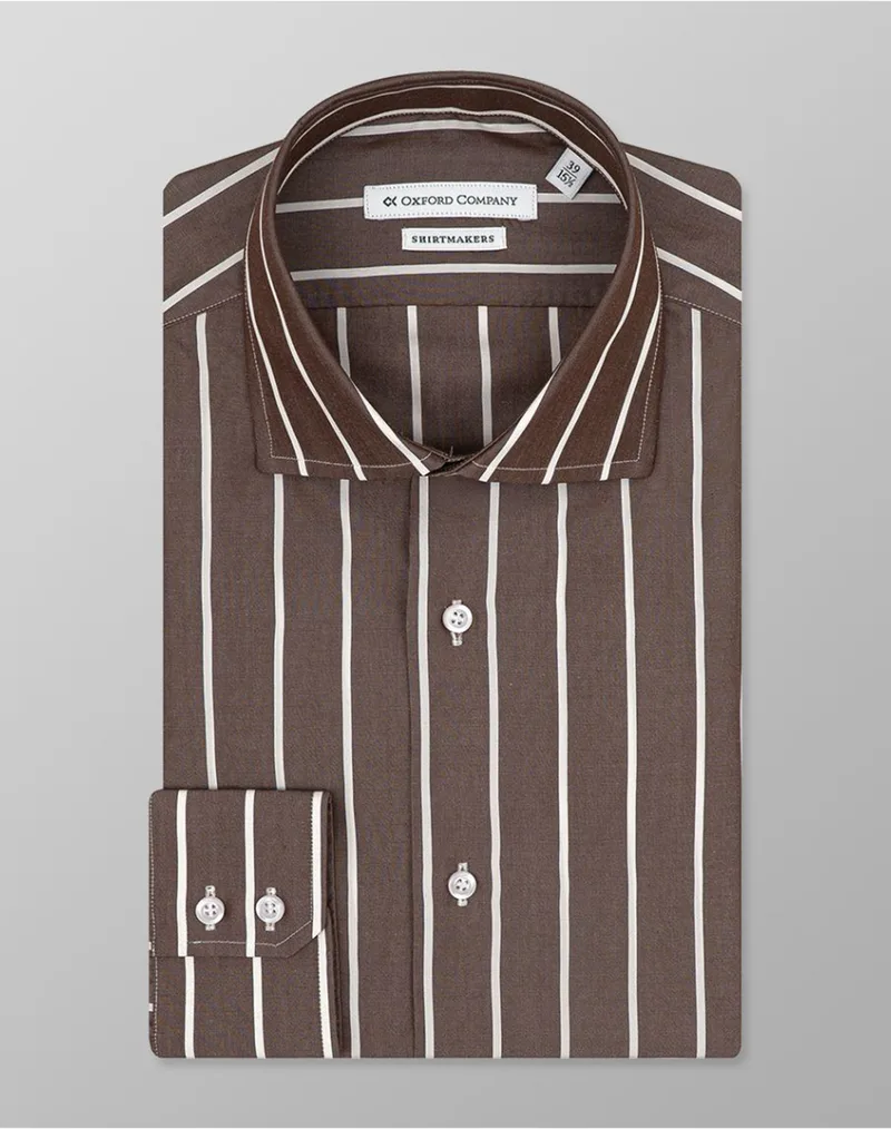 OXFORD COMPANY CLUB SLIM FIT ΠΟΥΚΑΜΙΣΟ M328NRZ21.01-01 Brown