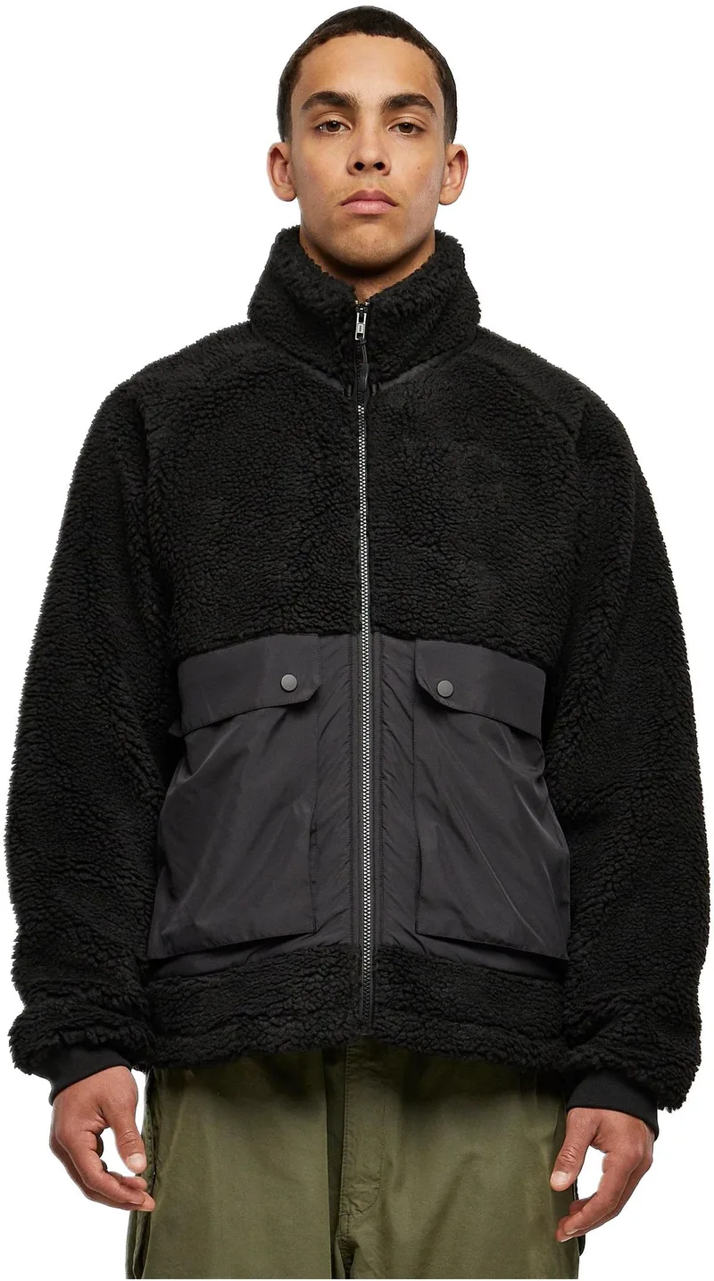 Short Raglan Sherpa Jacket TB6329-00825 Urban Classics Black/Black