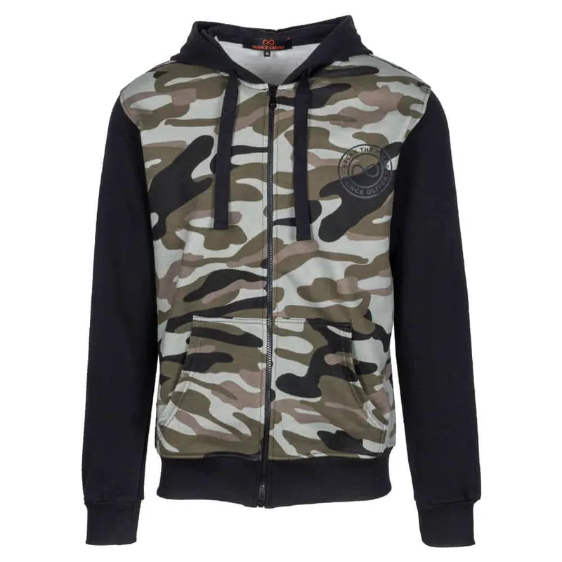 Ζακέτα Φούτερ Army Χακί με Κουκούλα 100% Cotton (Relax Fit)
