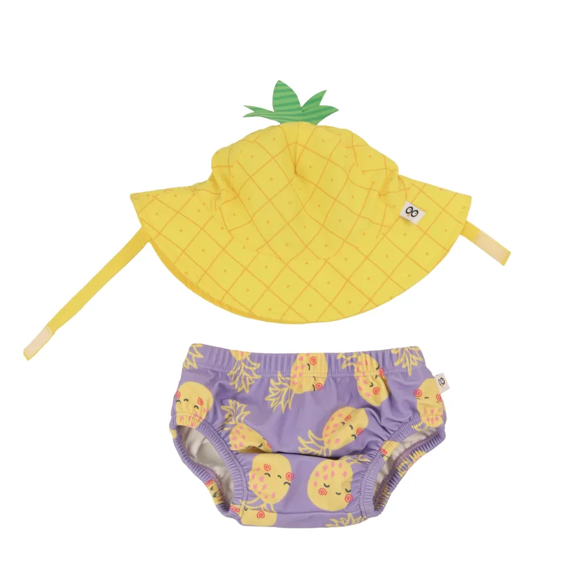 Σετ Μαγιό Πάνα Με Καπέλο UPF50 3-6μηνών Pineapple Punch Zoocchini ZOO12019S (Μέγεθος: 3-6 Μηνών) - Zoocchini - ZOO12019S