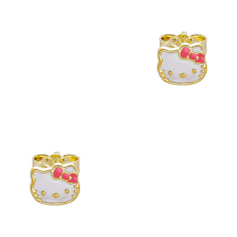 Παιδικά Σκουλαρίκια Hello Kitty Από Κίτρινο Χρυσό 9 Καρατίων PSK582