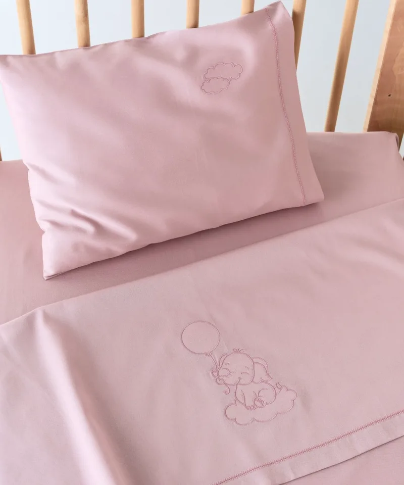 Σετ Σεντόνια Κούνιας 3 Τεμαχίων Kentia Cocoon 14 Old Rose 120x170