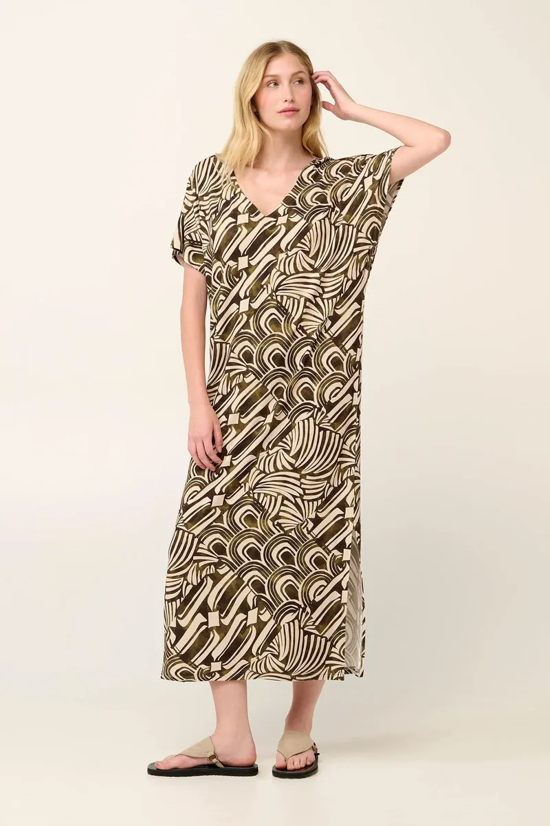 Vamp Καφτάνι από Viscose με Μαροκέν Patchwork Μοτίβο