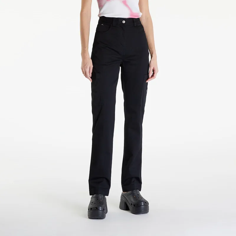 Παντελόνια Calvin Klein Jeans Woven Label High Rise Straight Pant Black XL