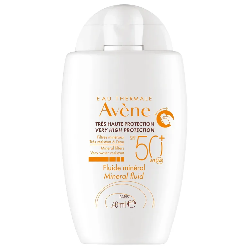 Avene Very High Protection Mineral Fluid Spf50+ Λεπτόρρευστη Αντηλιακή Κρέμα Προσώπου Πολύ Υψηλής Αντηλιακής Προστασία για την Ευαίσθητη Μη Ανεκτική Επιδερμίδα 40ml