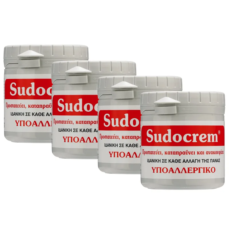 Σετ Sudocrem Ήπια Αντισηπτική & Καταπραϋντική Κρέμα Ιδανική για Αλλαγή Πάνας 4x250g